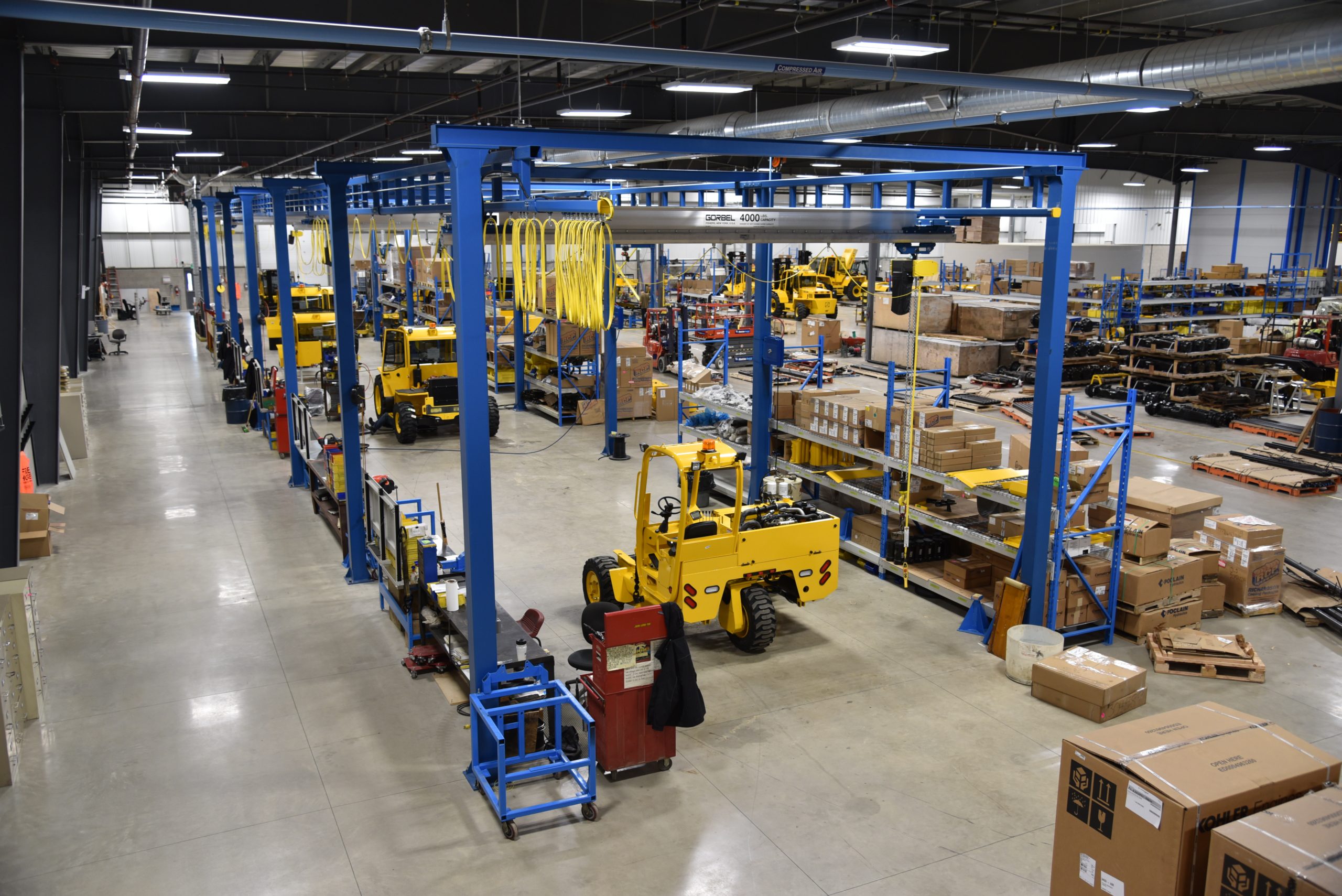 Gorbel Enclosed Track Workstation boost warehouse efficiency
